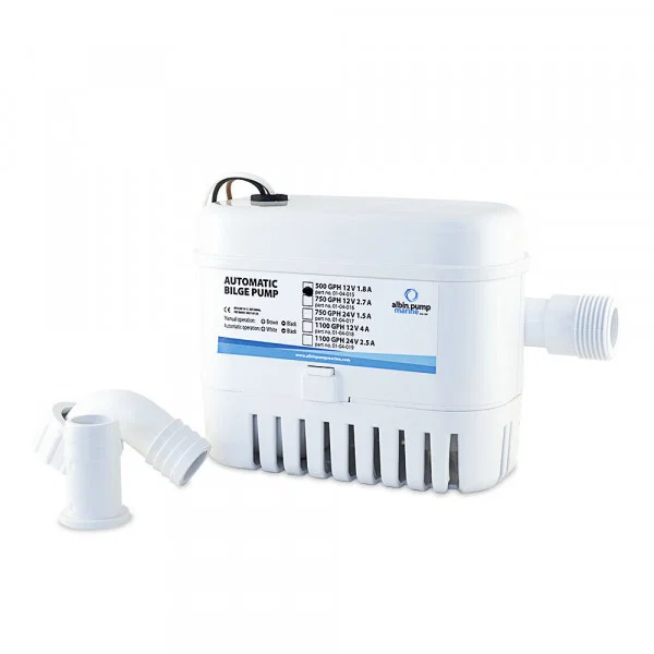 01-04-015 – ALBIN Bilge Pump, Submersible 500 Gallon Per Hour And 400 Gallon Per Hour At 3 Feet Head 3/4 Inch NPT Inl...